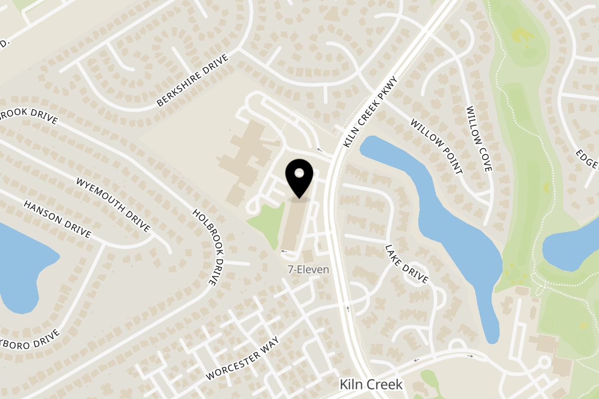Map showing the location of Thaiger Express, Pho & Thai Cafe on 1405 Kiln Creek Pkwy L in Newport News